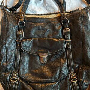 Coach Black Leather Satchel – Multi Pocket / Convertible Strap (2010s)
